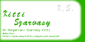 kitti szarvasy business card